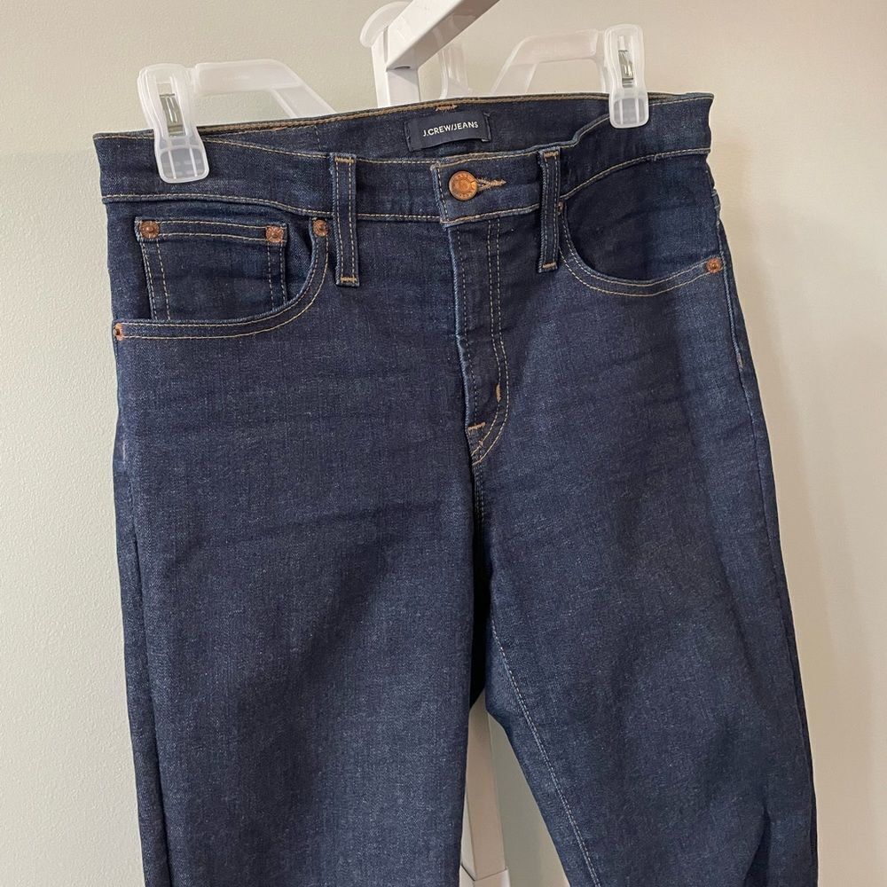 J. Crew Dark Wash 9” High-Rise Toothpick Skinny Jeans - Picture 2 of 6